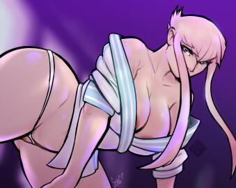 1girls areola_slip areolae breasts cleavage female manon_legrand pink_hair street_fighter street_fighter_6 thick_thighs undyingsong wide_hips