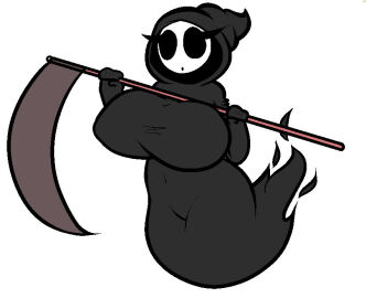 ass big_ass big_breasts boo_guy breasts clothed female female_only ghost ghost_girl greaper huge_breasts m-alpha mario_(series) nipples_visible_through_clothing no_bra scythe shy_gal tagme teasing