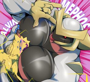 absurd_res alvin_(mels_monster) generation_4_pokemon generation_5_pokemon giratina hi_res joltik larger_male legendary_pokemon male male_pregnancy mels_monster_(artist) mephos_(mels_monster) muscular nintendo pokemon pokemon_(species) pokemon_only pregnancy pregnant pregnant_male size_difference small_dom_big_sub