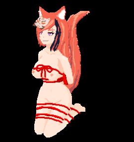 1girls animated awildkitsune big_breasts bondage breasts drinkybeery female fox fox_girl nekomimi original pussy rope virtual_youtuber vtuber