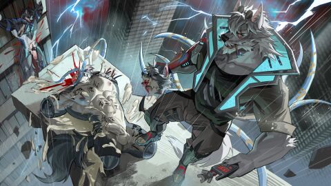 4_missing_limbs after_orgasm ale55 amputee anthro balls band-aid band-aid_on_face band-aid_on_nose bandage bandage_on_face bandage_on_nose beard black_body black_clothing black_fur black_shirt black_topwear blood_drip bodily_fluids body_writing bottomwear canid canine canis chinese_text cigarette cigarette_in_mouth city city_background cityscape clothing cum cum_on_abs cum_on_arm cum_on_body cum_on_chest cum_on_ground cum_on_leg cum_on_self cybernetic_arm cybernetic_limb death disability dragonsmint dripping ear_piercing ear_ring electricity erection exposed_bone exposed_flesh eye_scar eyewear eyewear_on_head facial_hair facial_scar flaccid foot_on_leg footwear foreskin fur genital_fluids genitals gore group hair hi_res high-angle_view holding_head humanoid_genitalia humanoid_penis jacket killing lightning male male/male male_death mammal mgg_(character) multicolored_body multicolored_fur nude object_in_mouth open_mouth pants partially_retracted_foreskin penis piercing pubes quadruped retracted_foreskin ring_piercing scar shirt skinsuit spread_eagle standing sunglasses sunglasses_on_head text tight_clothing topwear torn_skinsuit trio two-tone_body two-tone_fur uncircumcised vein veiny_penis white_body white_fur wolf yellow_eyes