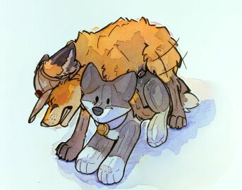 absurd_res all_fours animal_genitalia animal_penis blush bodily_fluids brown_body brown_fur canid canine canine_genitalia canine_penis canis clenched_teeth closed_eyes clothing collar doggy_style erection feral fox from_behind_position fur genital_fluids genitals grinding hat headgear headwear hi_res male mammal masturbation mounting nude orange_body orange_fur painting_(artwork) penile penile_masturbation penis penis_tip plushie plushie_humping plushophilia quadruped sex simple_background solo tail teeth traditional_media_(artwork) traditional_painting_(artwork) traditional_watercolor_(artwork) ultranidd watercolor_(artwork) white_body white_fur