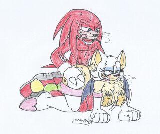 1boy 1girls ahe_gao ass beige_body beige_fur beige_nipples big_ass big_breasts biting_lip blue_eyes blush bouncing_breasts breasts breath_cloud doggy_style eyelashes female furry grabbing_ass hand_on_ass high_heel_boots knuckles_the_echidna male male/female marlon64 naked naked_boots naked_female naked_gloves nude nude_female pink_lipstick pussy red_body red_fur red_hair rolling_eyes rouge_the_bat running_makeup running_mascara sonic_(series) sweating traditional_drawing_(artwork) vaginal_penetration vaginal_sex white_background white_fur white_hair winged_humanoid wings