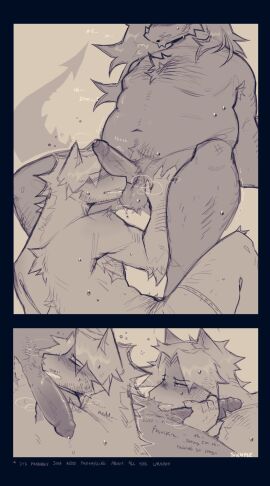 2025 agamid anthro bearded_dragon biped bodily_fluids closed_eyes crotch_sniffing dragon duo erection fish fur furred_dragon furred_scalie genitals hair hi_res humanoid_genitalia humanoid_penis lizard long_hair male male/male marine muscular muscular_anthro muscular_male mythological_creature mythological_scalie mythology nude_anthro nude_male overweight overweight_anthro overweight_male penis reptile scalie sinnple sniffing sweat sweatdrop sweaty_body