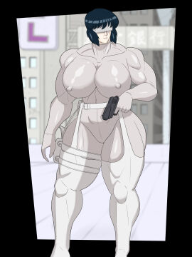 bodysuit female full_body ghost_in_the_shell kusanagi_motoko muscular muscular_female solo 鮭延