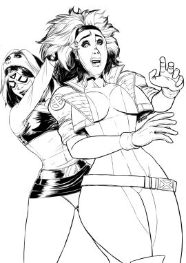 2girls disguise female jacket jessica_drew marvel marvel_comics mask mask_pull pulling rogue_(x-men) shawkgirl sketch skinsuit spider-woman superheroine x-men