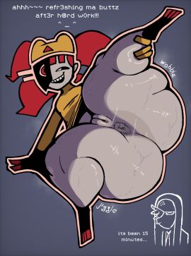 2girls anus ass ass_body ass_focus big_ass big_thighs bottom_heavy bottomless bubble_butt clothing coral_glasses dialogue dream_bbq ena_(series) fat_ass female female_only gigantic_ass gigantic_thighs gluteal_fold grey_skin huge_ass huge_thighs human hyper hyper_ass hyper_thighs large_ass massive_ass musk musk_clouds musky_butt nanodude78 peruvian_female pussy red_hair solo solo_female speech_bubble sweat sweatdrop sweating sweaty sweaty_anus sweaty_ass sweaty_body sweaty_butt taski_maiden_(ena) text thick_ass thick_thighs thighs thunder_thighs wide_hips