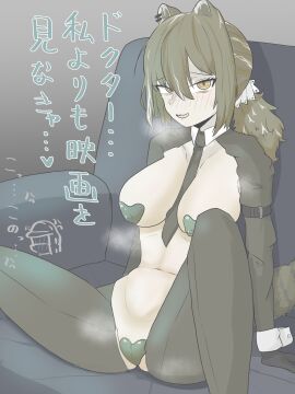 animal_ears arknights concococho female maebari pasties reverse_bunnysuit robin_(arknights) text