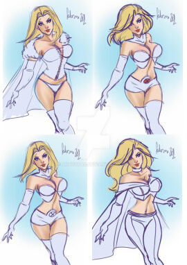 1girls artbyfab artist_signature blonde_hair clothed emma_frost female female_only marvel marvel_comics sfw sketch standing watermark white_queen x-men