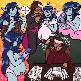 adventure_time adventure_time:_fionna_&_cake clothed daydream female humanoid knocked_up marceline marceline_abadeer marceline_the_vampire_queen nude nude_female positive_pregnancy_test pregnant pregnant_belly pregnant_female simon_petrikov sketchventures wedding_dress