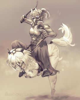 1boy 1girls ass blonde_hair bondage bound bound_wrists breasts breasts_out buttplug buttplug_tail clothed_male_nude_female crying crying_with_eyes_open dominant_male fake_animal_ears fake_tail female femsub gag gagged goblin goblin_male hanging_breasts harness harness_gag horse_ears male maledom medium_hair nipple_piercing nipple_rings nipples nude nude_female nude_female_clothed_male older_male older_male_and_younger_female pierced_nipples piercing pony_girl ponygirl ponyplay reins riding riding_on_back running saddle simple_background sitting_on_another sitting_on_person slave slave_girl slave_tattoo small_dom_big_sub stirrups submissive_female tears thighs vorpal_cotton whip whip_marks younger_female