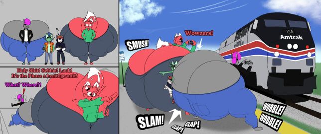 4boys absurd_res against_ass amtrak anthro ass ass_cleavage ass_crack big_ass big_butt bubble_ass bubble_butt butt_crack canid canine cephalopod clothed clothing coleoid colossal_ass domestic_cat dumbo_(iaredumbo) enormous_ass felid feline felis femboy fox fully_clothed gigantic_ass glasses group hi_res huge_ass huge_butt humanoid hyper hyper_ass hyper_butt lagomorph large_ass leporid male male_only mammal marine massive_ass mollusk nambi_(corydingus) octopodiform octopus pointing rabbit sebastian_cummins_(thechavicgerman) smothering thechavicgerman_(artist) thick_thighs thunder_thighs train vehicle wide_hips