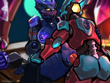 background bionicle bionicle_(gen_2) breasts candles color female korgot lego male male/female nsfwspecter nude nude_female penis purple_body purple_nipples pussy red_body robot robot_girl specterl vaginal_penetration yellow_eyes