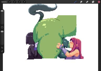 1boy 2girls beast_boy beast_rimming big_breasts black_leotard blowjob blue_plate_special dc_comics horse horsecock pixel_art pixzapix raven_(dc) rimjob rimming starfire teen_titans threesome zoophilia