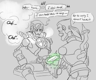 2boys captain_quincy_leeway comic_page edging gay helping_hand male male_focus male_only robot robot_boy sketch steam steaming_body steamwhistle69 steamworld steamworld_heist unusual_anatomy unusual_genitalia wesley_hotchkiss yaoi