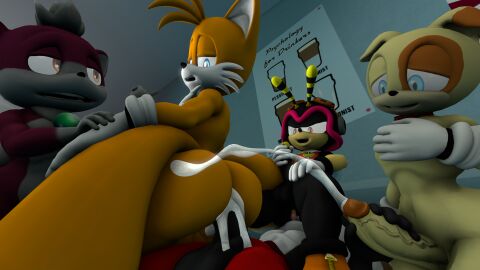 2021 3d anal antennae_(anatomy) anthro ape armor arthropod ass balls bee ben_muttski big_ass big_butt big_penis black_antennae black_body black_clothing black_fur black_helmet black_jacket black_nose black_skin black_topwear blonde_hair blue_eyes bodily_fluids bottomwear canid canine canis charmy_bee chimpanzee chip_(sonic) clothing cropped_jacket cum cum_in_ass cum_inside cum_on_ass cum_on_butt cumshot digital_media_(artwork) domestic_dog doommusk ejaculation eyewear eyewear_on_head fox fur genital_fluids genitals gloves goggles goggles_on_head grey_body grey_fur group hair half-closed_eyes hand_on_hand hand_on_own_penis hand_on_penis handjob handjob_while_penetrating handjob_while_rimming handwear haplorhine headgear helmet hi_res hymenopteran insects inside jacket lire_(doommusk) looking_at_another looking_back looking_pleasured low-angle_view male male/male male_rimmed male_rimming male_rimming_male mammal masturbating_while_rimmed masturbation multicolored_antennae multicolored_body multicolored_bottomwear multicolored_clothing multicolored_fur multicolored_jacket multicolored_skin multicolored_topwear muscular muscular_anthro muscular_male narrowed_eyes oral orange_clothing orange_eyes orange_jacket orange_topwear orgasm pan_(genus) pants penile penile_masturbation penis poster primate purple_body purple_ears purple_fur purple_helmet red_bottomwear red_clothing red_pants rimming rimming_male sega sex short_tail sonic_(series) sonic_the_hedgehog_(series) sonic_unleashed source_filmmaker_(artwork) tail tails tails_the_fox tan_body tan_skin thick_thighs three-quarter_view tongue tongue_out topwear two-tone_antennae two-tone_body two-tone_bottomwear two-tone_clothing two-tone_fur two-tone_helmet two-tone_pants two-tone_skin unknown_species unzipped vein veiny_penis white_body white_clothing white_fur white_gloves white_hair white_handwear white_tail yellow_antennae yellow_body yellow_clothing yellow_ears yellow_fur yellow_jacket_(clothing) yellow_tail yellow_topwear zipper