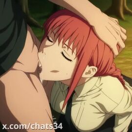 1boy 1boy1girl 1girls ai_generated all_the_way_to_the_base big_breasts blowjob breasts busty cfnm chainsaw_man clothed clothed_female clothed_female_nude_male clothing cum cum_drip cum_dripping cum_in_mouth cum_in_nose cum_in_throat cum_on_breasts cumdrip deep_blowjob deep_throat deepthroat face_fuck face_fucking fellatio female forest hand_on_head head_grab huge_breasts hypnosis hypnotic_eyes hypnotizing_viewer irrumatio kneeling kneeling_female kneeling_oral_position makima_(chainsaw_man) male oral oral_penetration oral_sex ponytail straight tagme tattoo tattooed_arm video