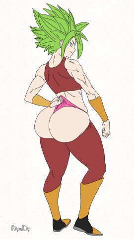1girls 2d 2d_animation dragon_ball female female_focus female_only kefla standing tagme video wedgie
