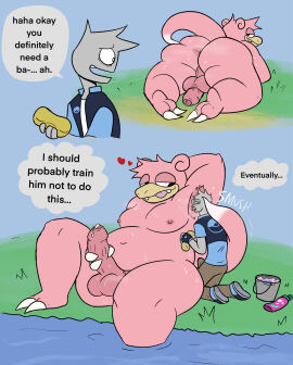 furry gay happyroadkill pokemon pokemon_(species) slowpoke text text_bubble