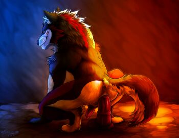 2024 anal anal_masturbation anal_sex anthro anthro_penetrated anus ass canid canine canis crouching dildo dildo_in_ass dildo_insertion dildo_sitting erection genitals looking_at_viewer looking_back male male_penetrated mammal masturbation object_in_ass penetration penis rear_view sex_toy sex_toy_in_ass sex_toy_insertion smile solo terimus_arts wolf wolfeis_redfang