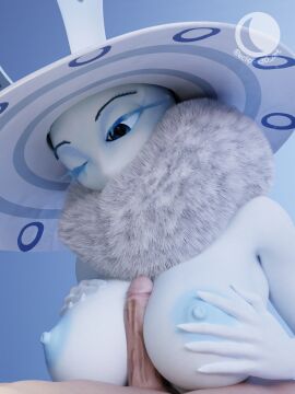 3d 3d_render big_boobs big_breasts big_tits boobjob breasts eclipse3d female furry paizuri pal_(species) palworld pocketpair sibelyx titfuck titjob video_game video_games white_skin