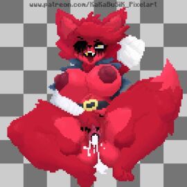 ahe_gao big_breasts big_butt big_thighs breasts cum_in_pussy cum_inside female fexa_(cally3d) five_nights_at_freddy's fnaf fox foxy_(cally3d) fredina's_nightclub furry kakabusik naked patreon pixel_art pussy red_fur solo sprite