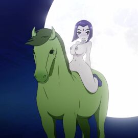 1girls alternate_version_available animated beast_boy dc dc_comics female gurumo raven_(dc) solo tagme video