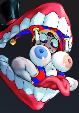 1boy 1girls absurd_res breasts caine_(the_amazing_digital_circus) cartoony female glitch_productions humor humor_porn male pomni_(the_amazing_digital_circus) tagme tagme_(artist) teeth the_amazing_digital_circus tongue