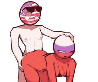 ambiguous_penetration big_breasts black_bikini black_bra breasts countryhumans countryhumans_girl doggy_style female grabbing_head happy_sex head_grab male one_eye_closed partners partners_fucking penetration penis penis_in_pussy pleasure_face pussy red_body russia_(countryhumans) sleepserumm smiling straight sunglasses sunglasses_on_head tape thick_thighs united_states_of_america_(countryhumans) white_body