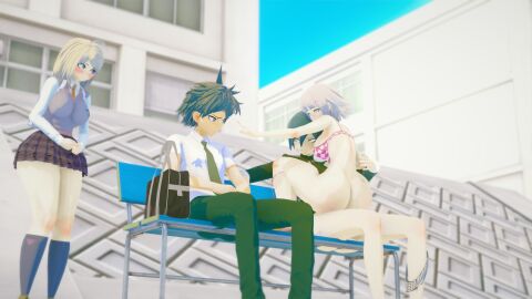 akamatsu_kaede alternate_version_available artist_request ass bench big_ass big_breasts bimbo boner_in_pants breasts cheating cuck cucked cuckold curvy danganronpa danganronpa_2:_goodbye_despair danganronpa_v3 death_stare female female_cuck hinata_hajime horny_female in_school jealous_female koikatsu lust male nanami_chiaki ntr penis public raw_sex reaching_towards_another reverse_ntr riding riding_penis saihara_shuuichi thick_ass thick_thighs unprotected_sex unsafe_sex watching yenzoozie