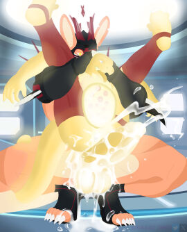 absurd_res anthro athletic belly belly_inflation big_penis bodily_fluids clothed clothing cum cum_inside cum_on_ground cum_on_penis cuntboy duo ejaculation erection footwear genital_fluids genitals glowing glowing_body glowing_genitalia glowing_penis hi_res inflation internal intersex intersex/male isaaac_owo kangaroo looking_at_another looking_at_genitalia looking_at_partner looking_down looking_pleasured macropod male male/male male_pregnancy mammal marsupial mask_on_head muscular ovum penis pregnancy pregnant pregnant_cuntboy pregnant_intersex pregnant_male reptile scalie shoes spread_legs spreading submissive submissive_cuntboy submissive_intersex tongue tongue_out xolun_kordelvaly_van_del