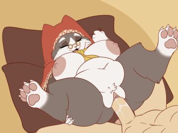 animated anthro anthro_penetrated areola balls big_breasts biped blen_bodega bodily_fluids breasts capcom closed_eyes closed_eyes_smile duo eyebrows felid felyne female female_penetrated fingers genital_fluids genitals gilf grammeowster_chef human human_on_anthro human_penetrating human_penetrating_anthro interspecies lying lynian male male/female male_penetrating male_penetrating_female mammal monster_hunter nipples open_mouth palico paws penetration penile penile_penetration penis pussy sex smile thick_thighs vaginal_fluids vaginal_penetration vulva