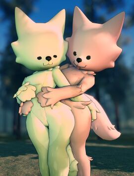 2girls 3d absurd_res black_nose canine canine_humanoid couple dot_eyes female female_only furry furry_ears furry_female furry_only furry_tail green_fur hi_res hugging_another hugging_from_behind humping lesbian_couple mint_doggo_(tpaktop) no_genitals_shown pale_fur pawpads paws red_fur roblox roblox_avatar roblox_background roblox_rthro roblox_studio saliva saliva_on_tongue self_upload strawberry_doggo_(tpaktop) tongue tongue_out tpaktop yuri