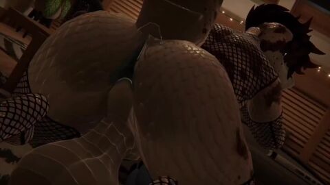 1boy 3d animated anthro balls brown_hair fat_ass femboy fishnet_stockings fishnets hopeful_ad_(artist) long_tail looking_back no_sound scales scalie shaking_ass shaking_butt snake tagme tail thick_thighs twink video vrchat vrchat_avatar