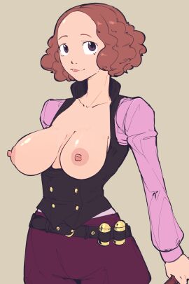 1girls breasts brown_hair female female_focus haru_okumura haru_okumura_(noir) huge_breasts immisterplow mrplow34 persona persona_5 tagme