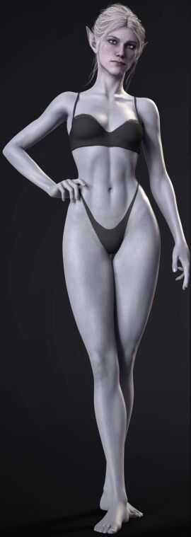 baldur's_gate_3 black_underwear breasts female minthara sexy_pose small_breasts