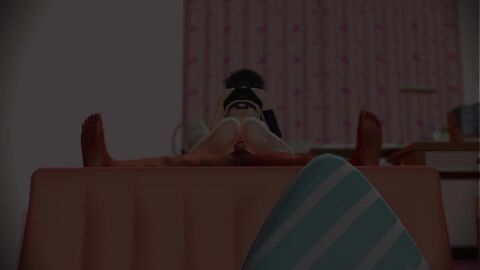 1boy 1girls 3d anus ass audible_creampie azur_lane baltimore_(azur_lane) bed bedroom belly_button bouncing_breasts bouncing_butt breasts brown_hair chiyu_mmd clothed_female_nude_male cum cum_in_pussy cum_inside dark-skinned_male dark_skin eagle_union_(azur_lane) french_kiss furniture huge_breasts huge_butt indoors japanese_text kissing lamp light-skinned_female light_skin on_bed passionate passionate_sex penetration sex slapping_butt sound tagme text vaginal_penetration video yellow_eyes