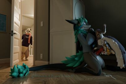 3:2 3d 4_wings animal_genitalia appliance arlo_(relux) asher_sterling avian balls beak beanthusiast big_tail biped blender_(artwork) blender_cycles blush blush_lines bodily_fluids bottomless claws closed_eyes clothed clothing confusion cum cum_drip cum_on_beak cum_on_face cum_on_ground cum_on_penis digital_media_(artwork) digitigrade domestic_ferret dripping dryer duo_focus erection eyewear feathers feet flared_penis foot_fetish foot_lick foot_play fur genital_fluids genitals glasses group gryphon hair hand_on_belly hand_on_knot handjob hi_res hiding hiding_behind_object horn inside kneeling knot laundry_machine leg_grab licking light long_tail low_light male mammal moonlight multi_wing mustelid musteline mythological_avian mythological_creature mythology narrowed_eyes nubbed_penis nude open_door partially_clothed pawpads paws penile penis raised_paw scarf sex sheath shirt size_difference stealth_sex tail teacup_gryphon toe_claws toes tongue tongue_out topwear true_musteline upside-down walk-in washing_machine weasel wickerbeast wings