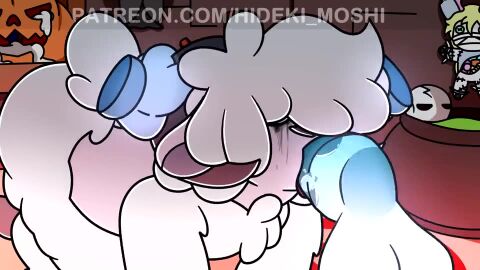 16:9 animal_genitalia animal_penis animated anthro ass balls big_balls big_penis bodily_fluids bone bovid caprine cum deep_throat digital_media_(artwork) duo equine_genitalia equine_penis erection fellatio femboy firry food fruit fur gay genital_fluids genitals ghost hair halloween hi_res hideki_moshi holding_horn holidays horn huge_balls huge_cock licking makeup male male/male mammal no_sound nude open_mouth oral oral_penetration penetration penile penis plant plushie pumpkin running_makeup saliva sex sheep short_playtime simple_background siren_(the_lost_siren) skull solo_focus spirit tagme tail tongue tongue_out video widescreen