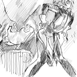 female jjfrenchie kitty_pryde marvel marvel_comics monochrome pussy sex shadowcat sketch stuck_in_wall torn_bottomwear torn_clothes torn_clothing torn_legwear vaginal_insertion vaginal_penetration vaginal_sex wolverine_(x-men) x-men