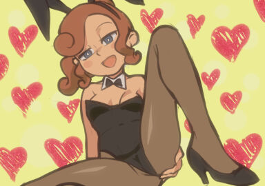 1girls 2023 anus ass ass_grab blue_eyes blush boobs bow bowtie breasts brown_hair bunny_ear bunny_ears bunny_girl bunnysuit clothed clothed_female clothing female headband headgear headwear heart heart_symbol hearts heels jcm2 katrielle_layton layton's_mystery_journey legs_apart love_heart open_legs presenting presenting_pussy professor_layton pussy shoes simple_background sitting sitting_down sitting_on_floor small_breasts smile tits