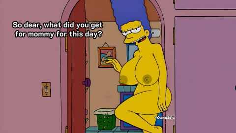 big_breasts blue_hair breasts completely_nude disney+ female marge_simpson milf nude nude_female otakusedits screenshot screenshot_edit tall_hair the_simpsons yellow_skin