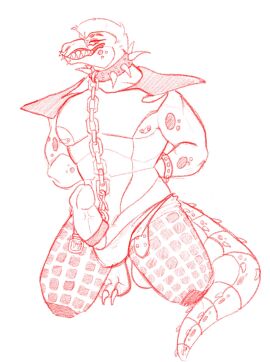 1boy 2024 anthro anthro_focus anthro_only anthro_solo arms arms_behind_back arms_tied arms_tied_behind_back boner chains cock cock_ring collar emrys0303 erect_penis erection hair humanoid_genitalia humanoid_penis kneeling long_tail male male_anthro male_focus male_only mohawk mohawk_(hairstyle) monochrome montgomery_gator_(fnaf) open_pants pants partially_clothed partially_clothed_male penis ring shoulder_pads smile smiley_face solo solo_anthro solo_focus solo_in_panel solo_male spiked_collar tail