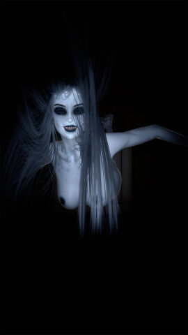 3d 3d_(artwork) akidia banshee big_breasts black_hair blender_(software) blender_cycles breasts female ghost ghost_girl light_skin looking_at_viewer monster monster_girl naked naked_female original original_character smiling tagme teeth teeth_showing teeth_visible