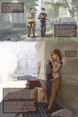 1boy 1girls age_difference caption city english_text female garriguex gun human human_only implied_penetration incest jen_(garriguex) male mother mother_and_son original original_character original_characters post-apocalyptic public public_incest public_sex sex son standing_sex story text the_division the_division_2 tom_clancy ubisoft walking