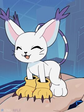 1boy anal anal_sex animated anus blackgatomon cum cum_inside digimon digimon_(series) digimon_adventure gatomon interspecies sex smiling tagme uncensored video