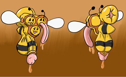 anus balls big_anus big_balls combee duo dustbunny404 feral food generation_4_pokemon genitals hi_res honey_(food) huge_anus huge_balls hyper hyper_anus hyper_balls hyper_genitalia hyper_tongue male nintendo pokemon pokemon_(species) pokemon_only tongue tongue_out what why wtf