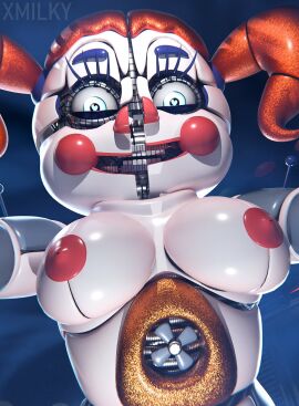 3d 3d_(artwork) accurate_model baby_(fnafsl) big_breasts blue_eyes breasts circus_baby circus_baby_(fnaf) circus_baby_(original) female five_nights_at_freddy's five_nights_at_freddy's:_sister_location full_color heart-shaped_pupils high_resolution highres nipples no_penetration nude nude_female pov red_nipples robot robot_girl robot_humanoid solo solo_female twintails white_skin x3milky