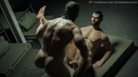 2boys 2toneskeleton 3d ass call_of_duty call_of_duty_modern_warfare_2_(2022) censored gay ghost_(modern_warfare_2) john_mactavish light-skinned_male light_skin male male/male male_only mask masked masked_male muscular muscular_male penis simon_riley soap_(modern_warfare_2)