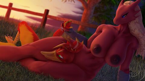 16:9 3d anthro avian banjo-kazooie beak bedroom_eyes big_breasts bird blaziken breasts breegull digital_media_(artwork) doctor-sfm dominant dominant_female duo female female/female generation_3_pokemon head_between_thighs headlock headscissor hi_res kazooie leg_lock narrowed_eyes nintendo nipples non-mammal_breasts non-mammal_nipples pokemon pokemon_(species) rareware seductive source_filmmaker_(artwork) warfare_kazooie warfare_machine widescreen